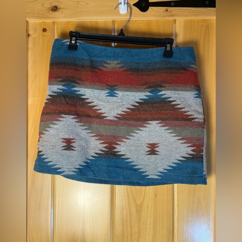 American Eagle Aztec Wool Blend Mini Skirt - Boho Southwestern - Size 12 - Picture 4 of 11